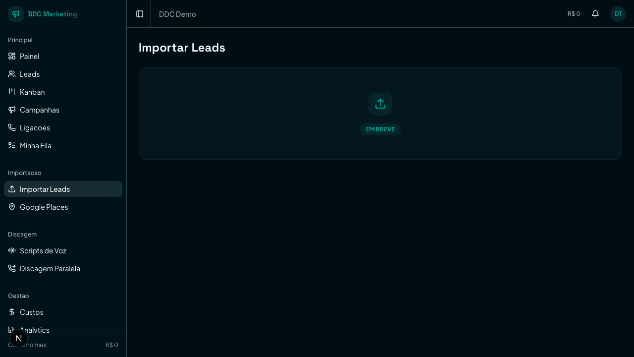 Hub de importação CSV e Google Places